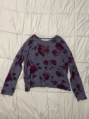 Inspired Hearts Purple Floral Long Sleeve Tee